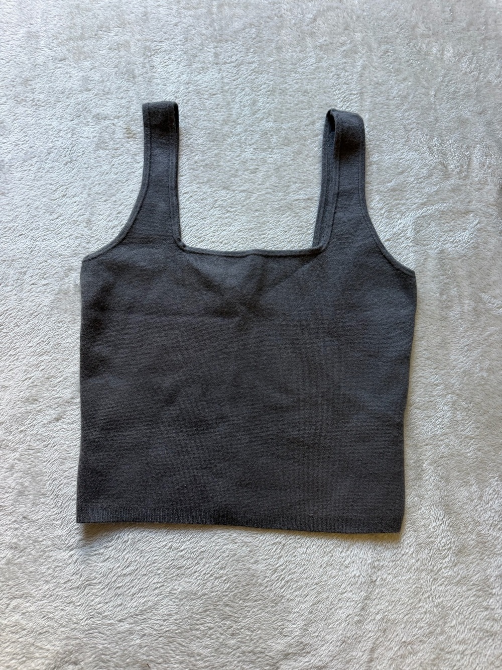 Abercrombie & Fitch Soft AF Collection Black Square-Neck Cropped Tank